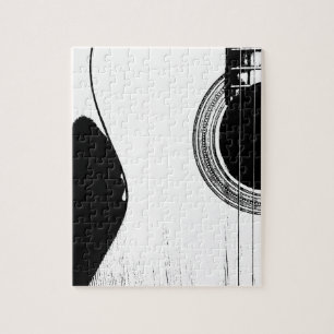 Abstract Guitar Musical White Legpuzzel