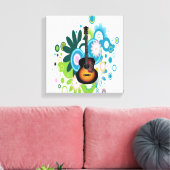 Abstract Guitar Wrapped Canvas Afdruk (Insitu (Woonkamer))