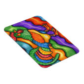 Abstract haan vogel dier kleurrijke kunst magneet (Rechterzijde)