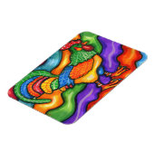 Abstract haan vogel dier kleurrijke kunst magneet (Linkerzijde)