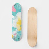 Abstract Halftoonpatroon met hedendaagse pastel Skateboard (Voorkant)