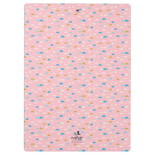 Abstract Halve Maan Roze Patterned Klembord (Achterkant)