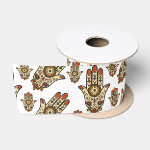 Abstract Hamsa-amulet (Hand van Fatima) patroon Lint