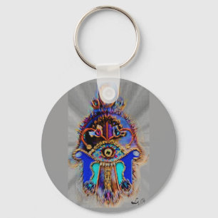 ABSTRACT HAMSA DOOR LIZ LOZ SLEUTELHANGER