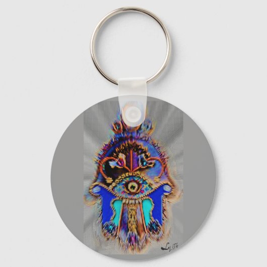 ABSTRACT HAMSA DOOR LIZ LOZ SLEUTELHANGER (Voorkant)
