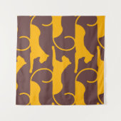 Abstract Hand Drawing Leopard Cheetah Panther Cat  Wandkleed (Voorkant (horizontaal))