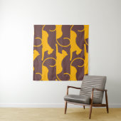 Abstract Hand Drawing Leopard Cheetah Panther Cat  Wandkleed (In Situ (horizontaal))
