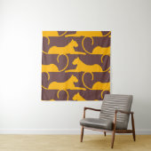 Abstract Hand Drawing Leopard Cheetah Panther Cat  Wandkleed (In situ)