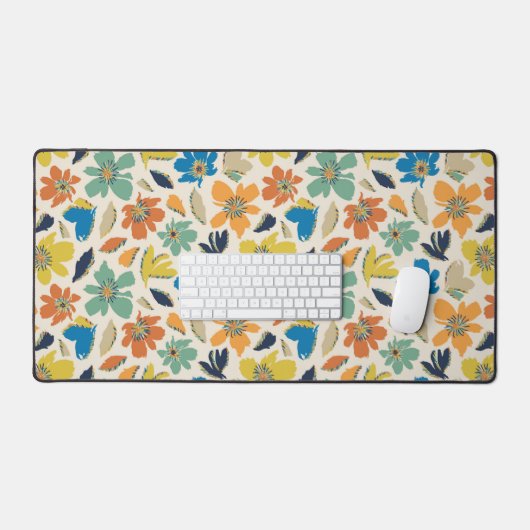 Abstract Hand-Drawn Boho Floral Pattern Bureaumat (Keyboard & Muis)