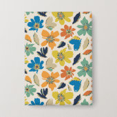 Abstract Hand-Drawn Boho Floral Pattern Button (Voorkant)