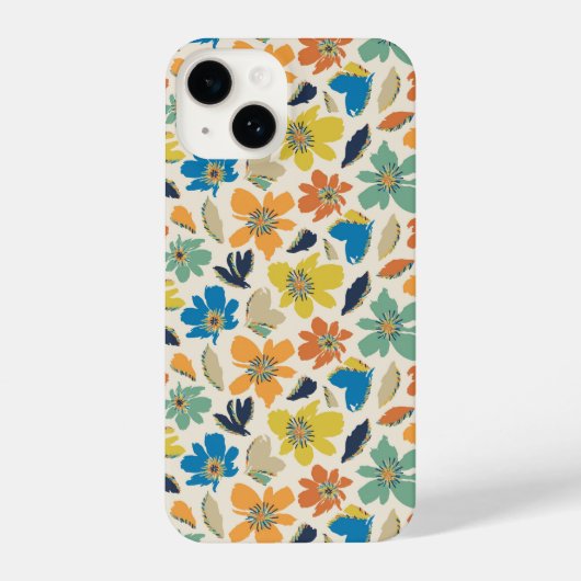 Abstract Hand-Drawn Boho Floral Pattern iPhone Hoesje (Achterkant)