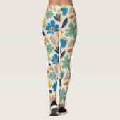 Abstract Hand-Drawn Boho Floral Pattern Leggings (Achterkant)
