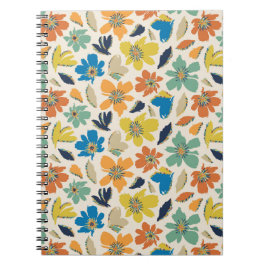 Abstract Hand-Drawn Boho Floral Pattern Notitieboek