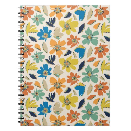 Abstract Hand-Drawn Boho Floral Pattern Notitieboek (Voorkant)