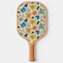 Abstract Hand-Drawn Boho Floral Pattern Pickleball Paddle