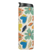 Abstract Hand-Drawn Boho Floral Pattern Thermosbeker (Geroteerd rechts)