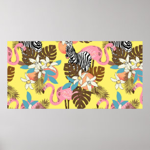Abstract hand painted seamless animal background.  poster