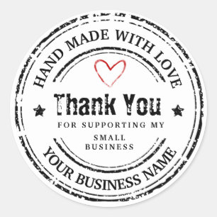 Abstract handgemaakt van liefde   Dank u wel Ronde Sticker
