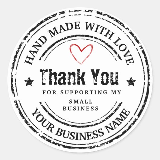 Abstract handgemaakt van liefde | Dank u wel Ronde Sticker (Voorkant)