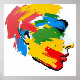 Abstract handgeschilderd feminisme poster