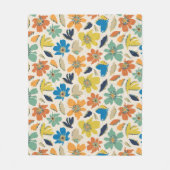 Abstract handgetekend boho bloemmotief fleece deken (Voorkant)