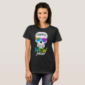 Abstract Happy New Skull Year T-shirt (Voorkant volledig)