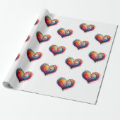 Abstract hart cadeaupapier (Uitgerold)