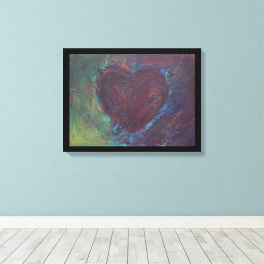 Abstract hart canvas afdruk (Insitu (Houten vloer))