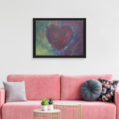 Abstract hart canvas afdruk (Insitu (Woonkamer))