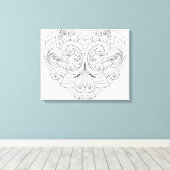 Abstract hart Doodle 6 Canvas Afdruk (Insitu (Houten vloer))