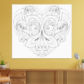 Abstract hart Doodle 6 Canvas Afdruk (Insitu (Woonkamer))