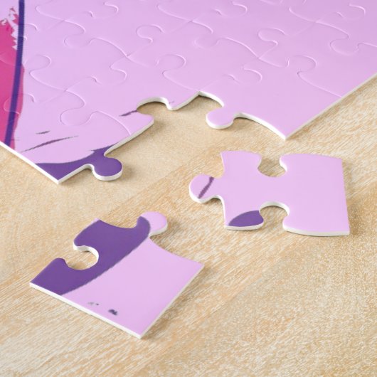Abstract hart in paars en roze legpuzzel (Zijkant)