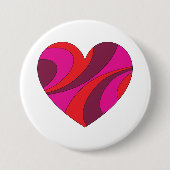 Abstract Hart Vet Rood En Roze Wervelpatroon Ronde Button 7,6 Cm (Voorkant)