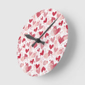 Abstract harten patroon kussen ronde klok (Hoek)