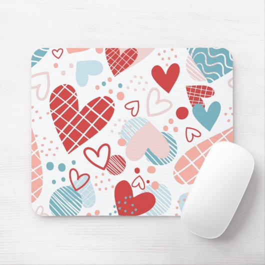 Abstract hartenpatroon muismat (Met muis)