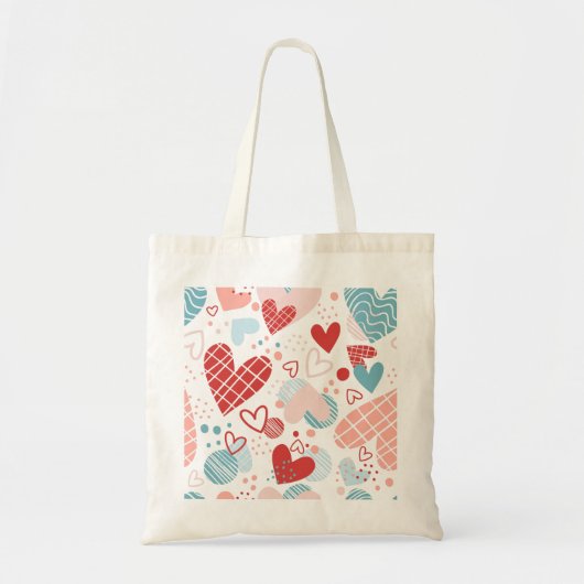 Abstract hartenpatroon tote bag (Voorkant)