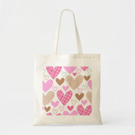 Abstract hartenpatroon tote bag