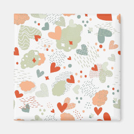 Abstract hartjes patroon magneet