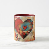 Abstract hartontwerp met tekst Valentijnse Mok (Midden)