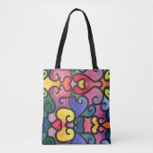 Abstract hartontwerp tote bag (Voorkant)
