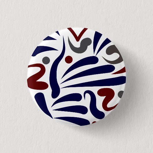  abstract hartpatroon ronde button 3,2 cm (Voorkant)