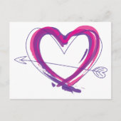 Abstract heart in purple and pink briefkaart (Voorkant)