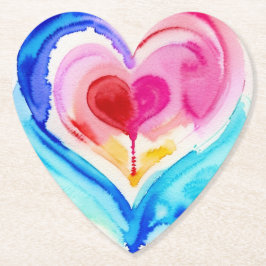 Abstract Heart Layer Onderzetter, expressieve kuns Kartonnen Onderzetters