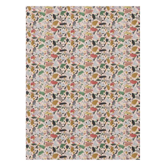 Abstract hedendaags kunstzinnig terrazzo stijlpatr tafelkleed (Voorkant)