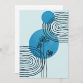 Abstract hedendaags tropisch blad 3/3 feestdagenkaart (Voorkant / Achterkant)