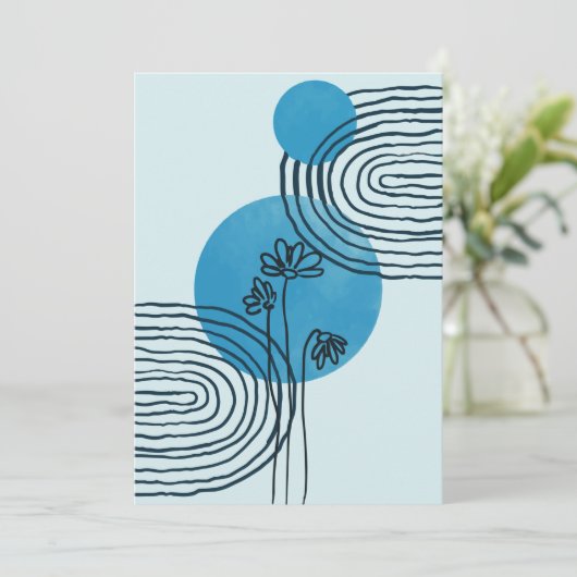 Abstract hedendaags tropisch blad 3/3 feestdagenkaart (Staand voorkant)