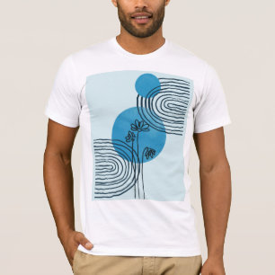 Abstract hedendaags tropisch blad 3/3 t-shirt