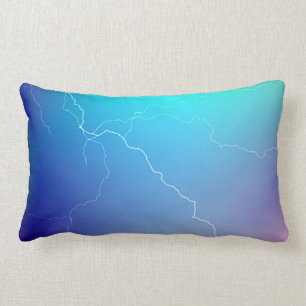 Abstract, helder Blauwgroen roze neon bliksemAfbee Kussen