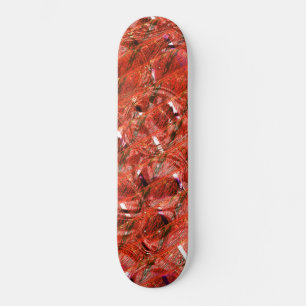 Abstract, helder rood met vlekken en kruipende sti skateboard