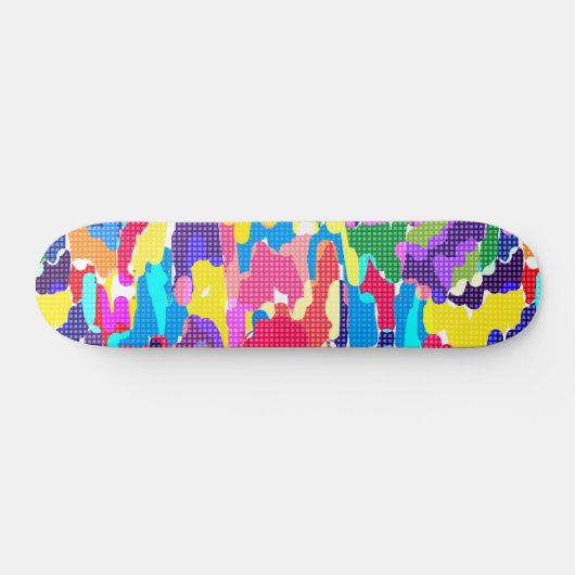 Abstract, helder, veelkleurig skateboard (Horizontaal)